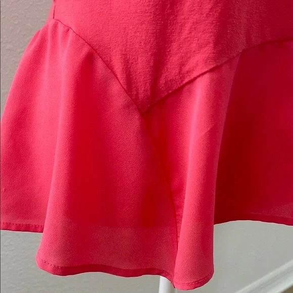 Women's Peachy Pink Peplum Top - Picture 3 of 7